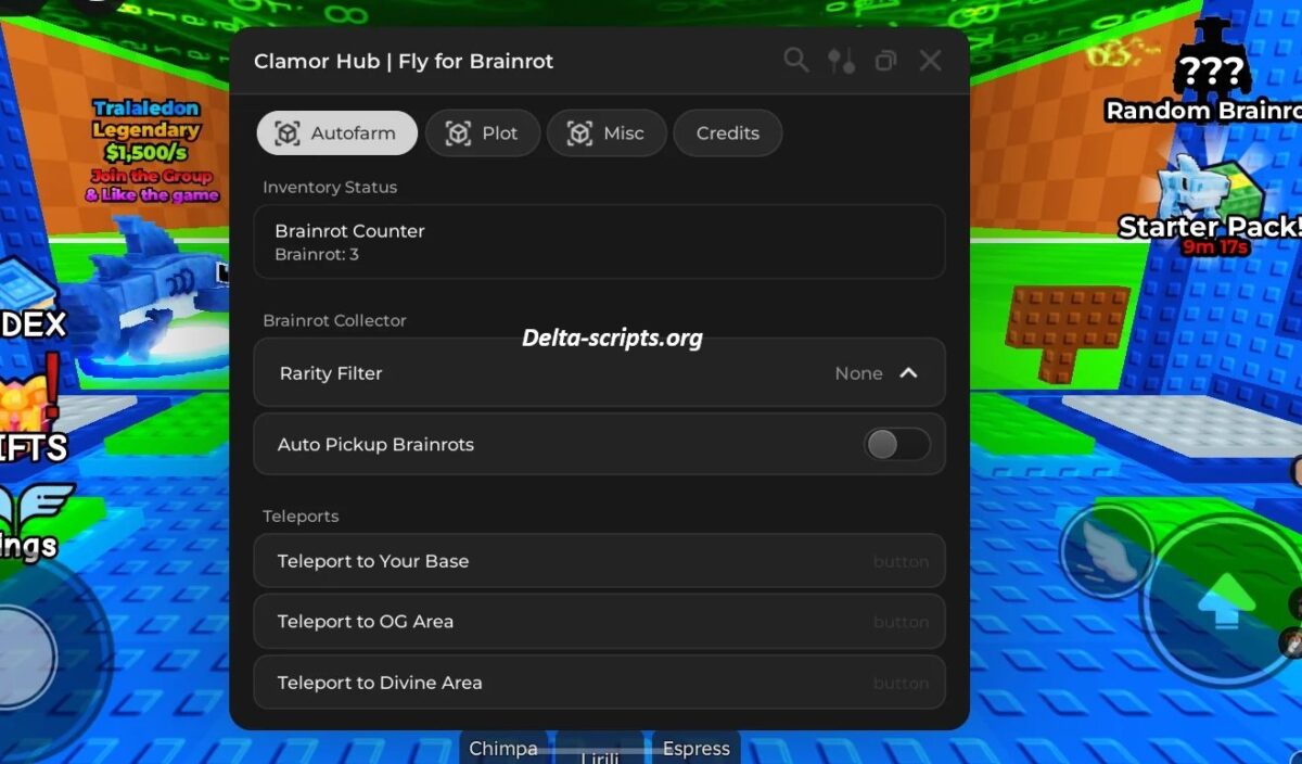 Clamor Hub Script For Fly for Brainrots [NO KEY] – Brainrot Collector