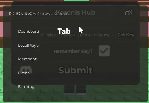 Koronis hub grow a garden script gui