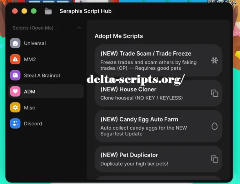Seraphis Hub Free Adopt Me Pet Duplicator Script Hub
