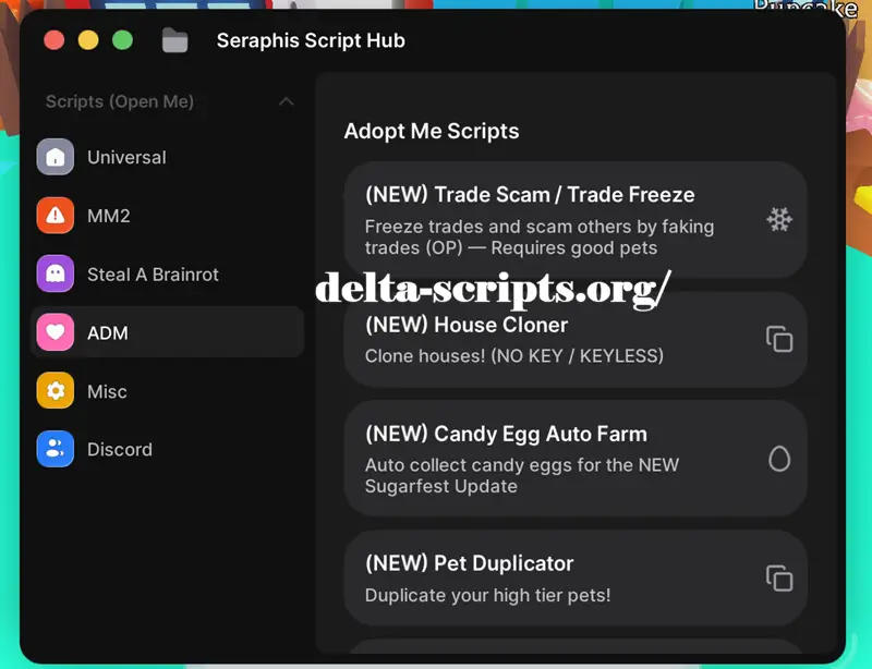 Seraphis Hub Free Adopt Me Pet Duplicator Script Hub