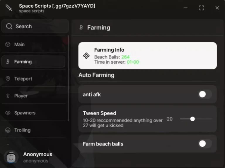 Space Scripts Auto Farm Updated