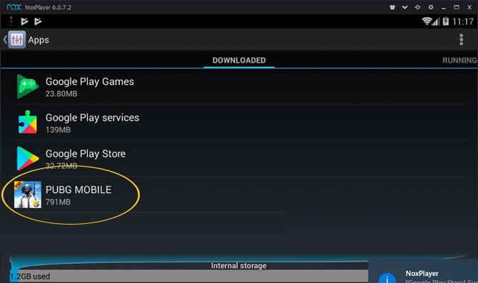 PUBG Mobile on Nox Player emulator