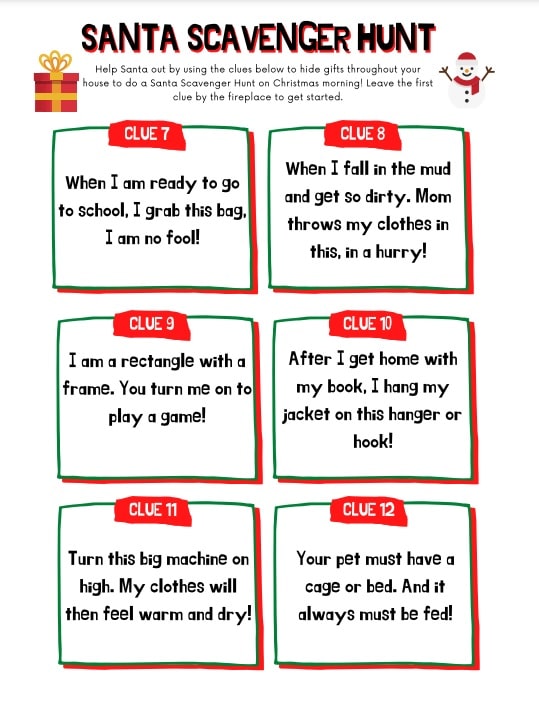 Santa's Scavenger Hunt